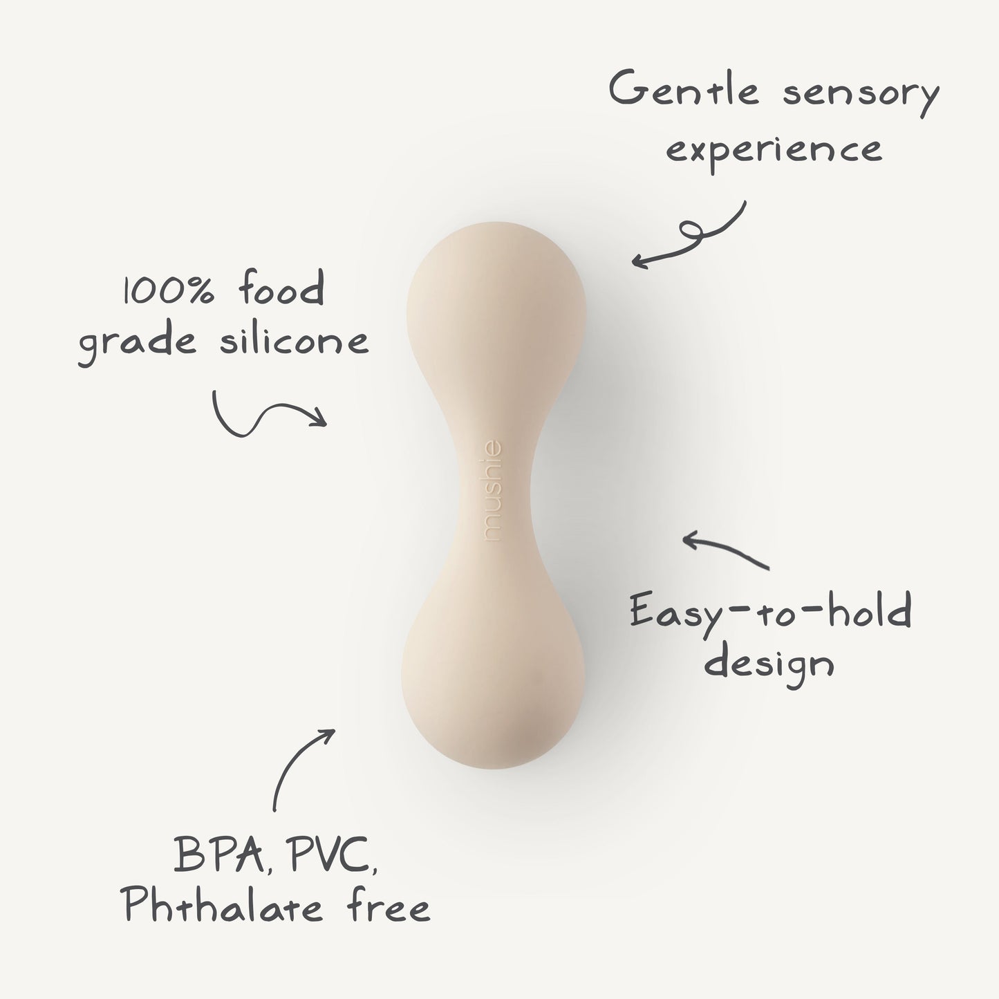 Silicone baby rattle toy for fine motor skills infants