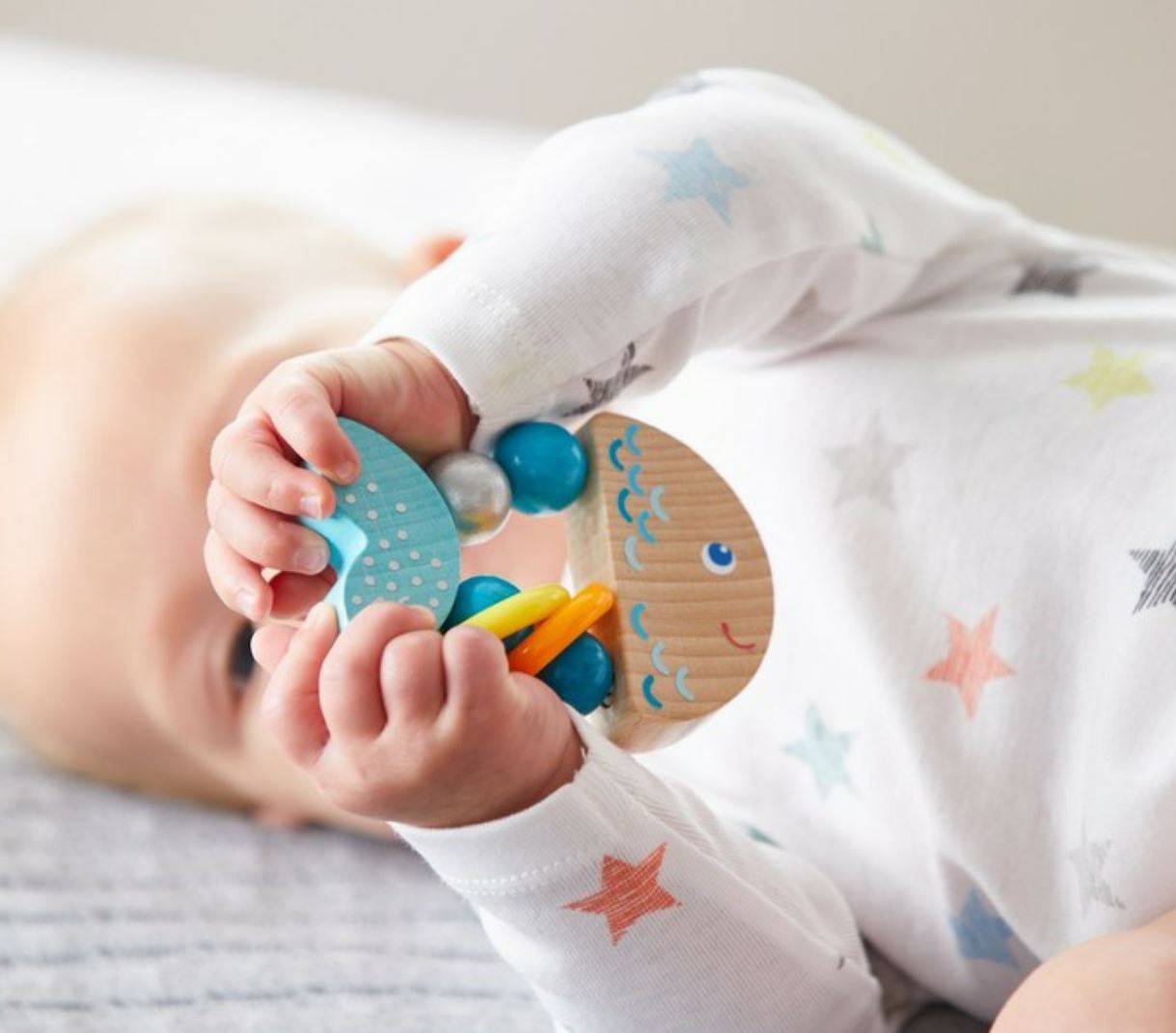 Rattlefish Wooden Baby Rattle - The Nurturing Nook