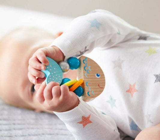 Rattlefish Wooden Baby Rattle - The Nurturing Nook