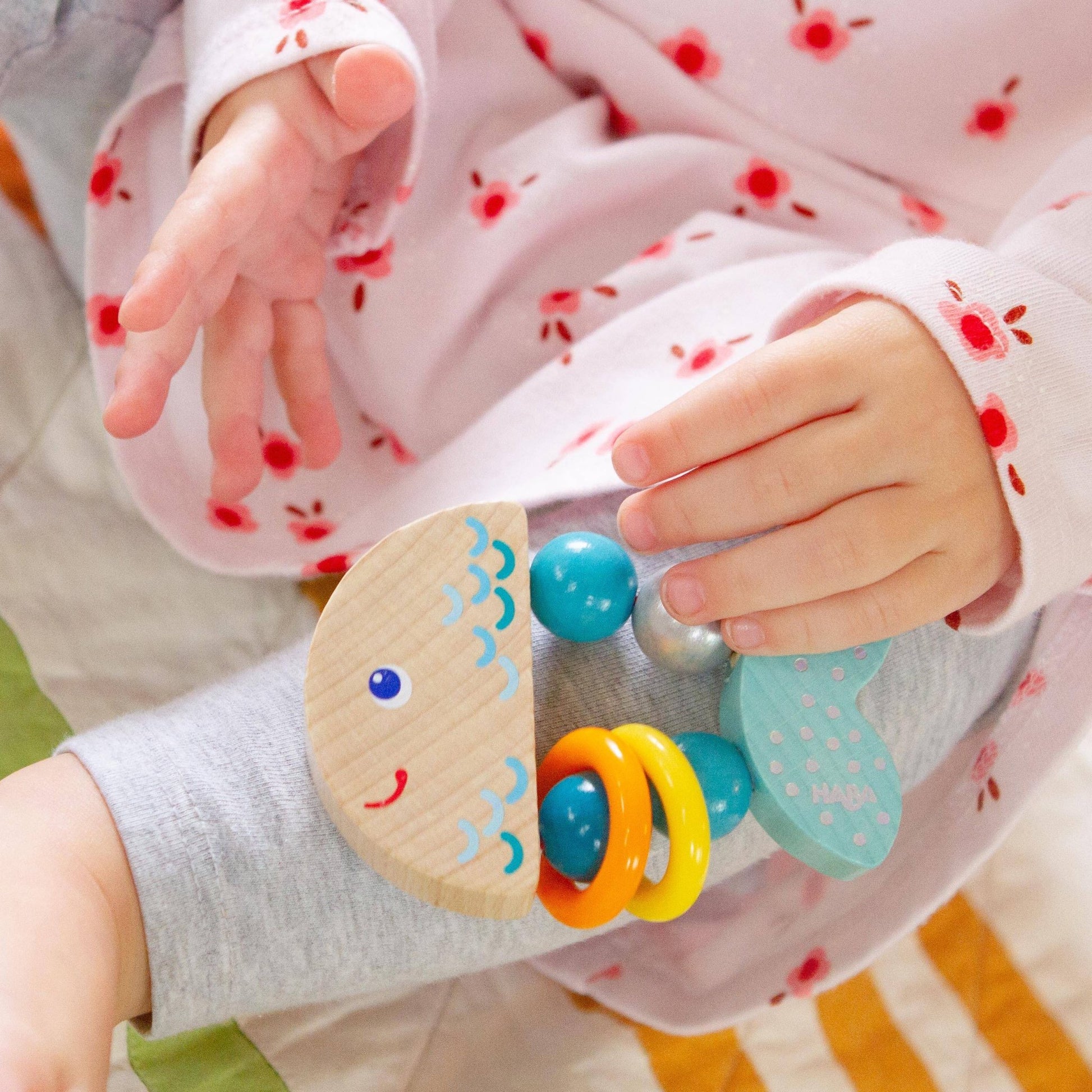 Rattlefish Wooden Baby Rattle - The Nurturing Nook