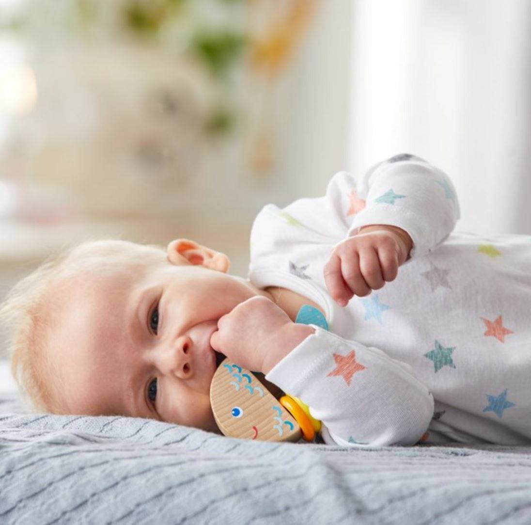 Rattlefish Wooden Baby Rattle - The Nurturing Nook