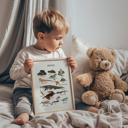 Reptiles & Amphibians Poster - Montessori Educational Animal Print for Toddler Room & Classroom Decor | Digital Download - The Nurturing Nook