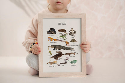 Reptiles & Amphibians Poster - Montessori Educational Animal Print for Toddler Room & Classroom Decor | Digital Download - The Nurturing Nook