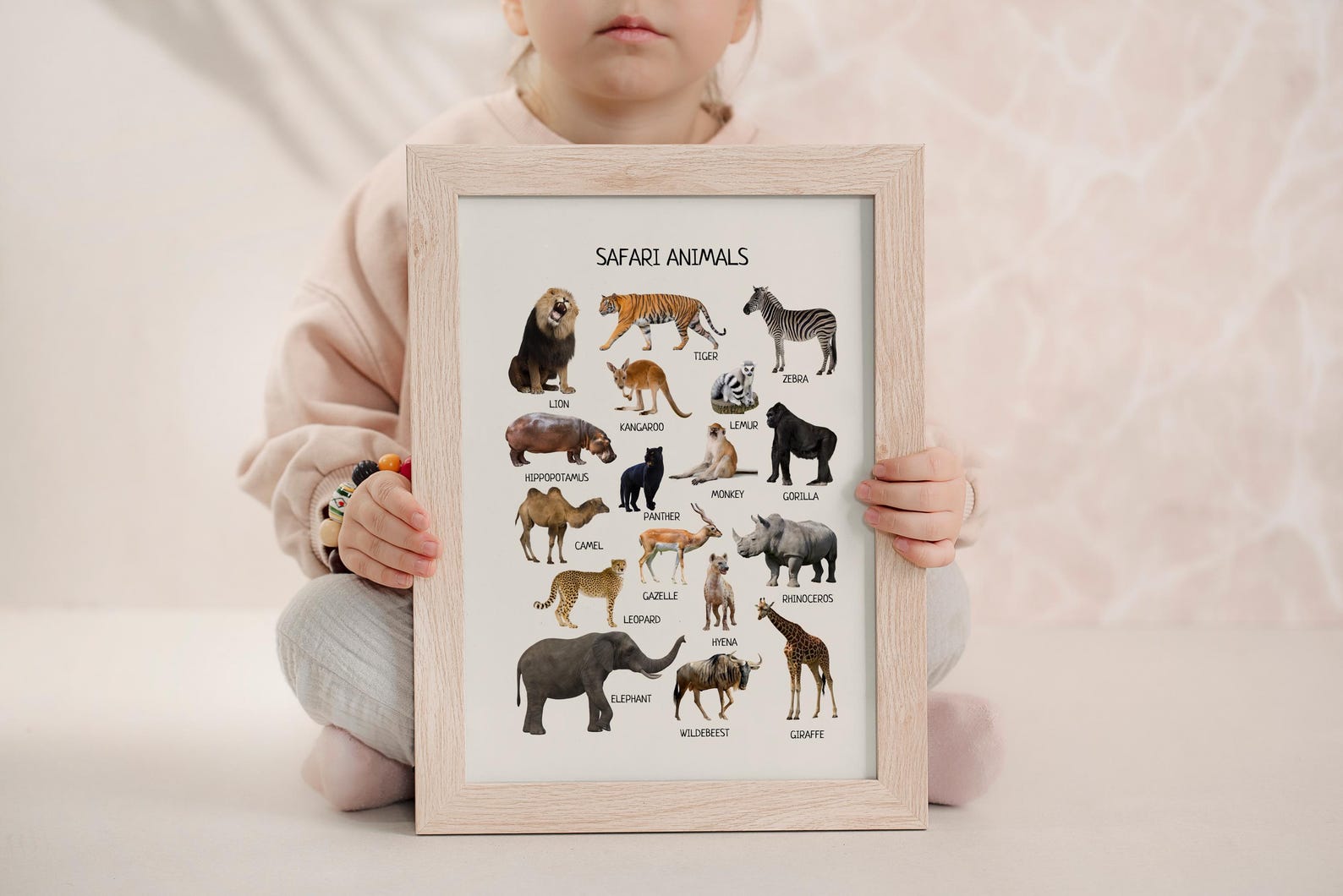 Safari Animals Educational Poster - Montessori Printable Decor for Classroom, Nursery & Kids’ Room | Digital Download - The Nurturing Nook