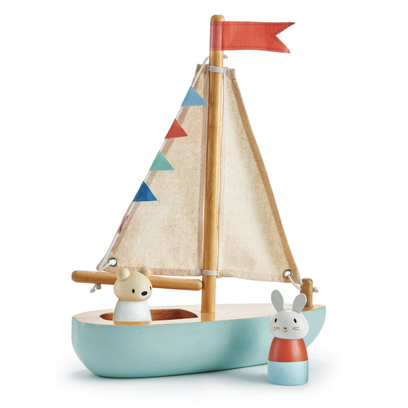 Tender Leaf Sailaway wooden toy boat for open-ended play