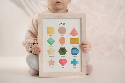 Shapes Poster - Montessori Educational Wall Art for Classroom, Nursery & Homeschool Learning | Digital Download - The Nurturing Nook