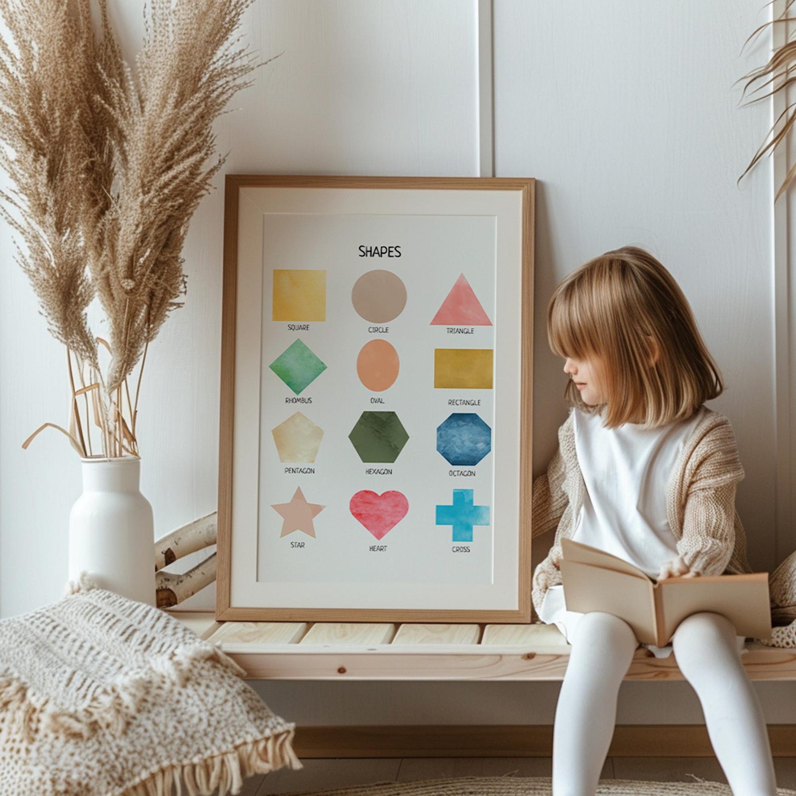 Shapes Poster - Montessori Educational Wall Art for Classroom, Nursery & Homeschool Learning | Digital Download - The Nurturing Nook