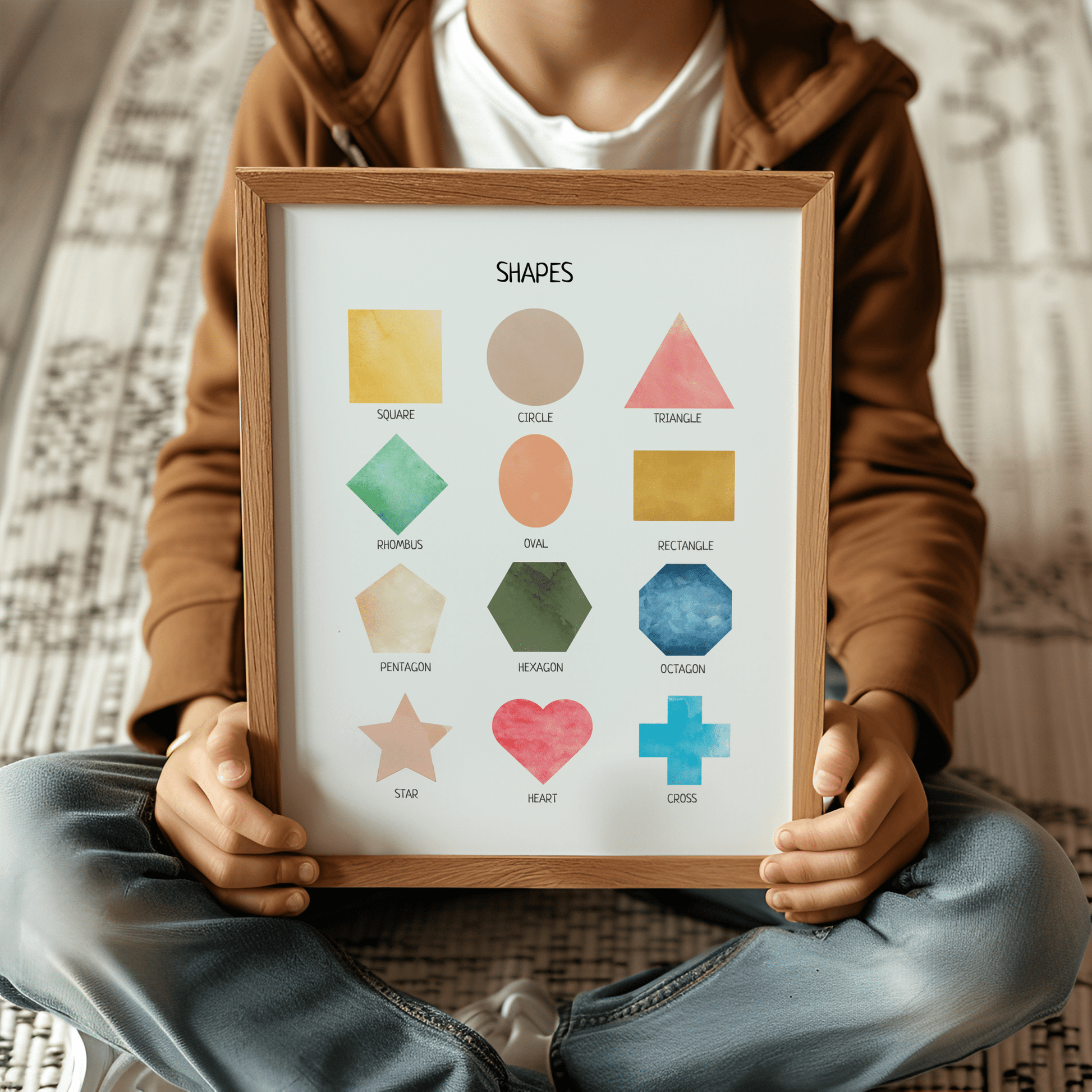 Shapes Poster - Montessori Educational Wall Art for Classroom, Nursery & Homeschool Learning | Digital Download - The Nurturing Nook