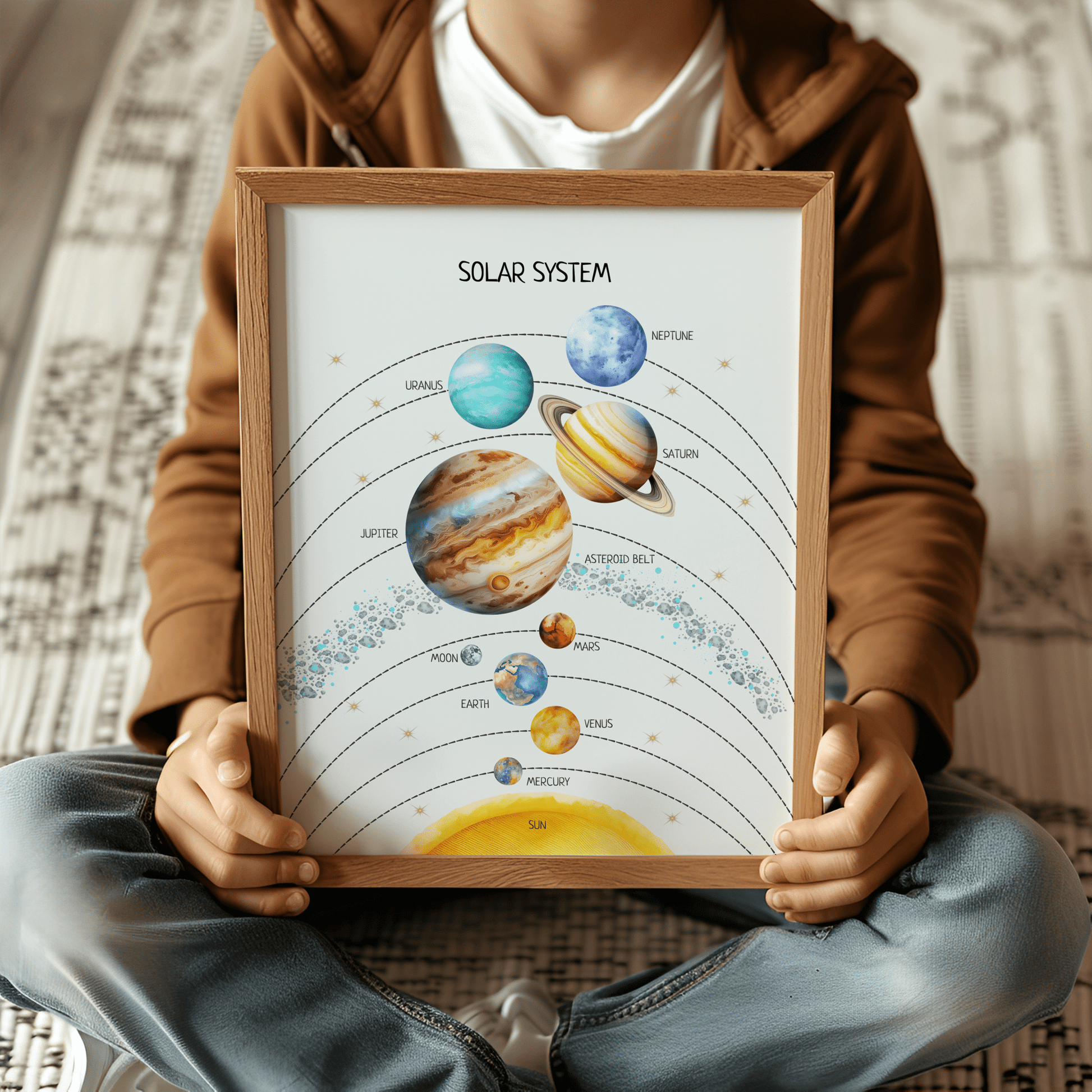 Solar System Poster - Educational Space Wall Art for Kids’ Room, Montessori Classroom & Nursery Decor | Digital Download - The Nurturing Nook