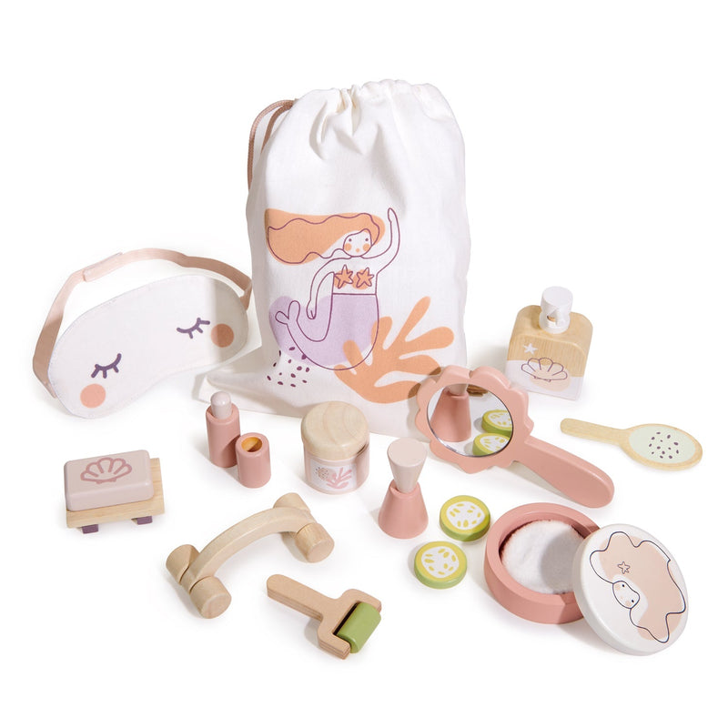 Tender Leaf mermaid spa retreat set with wooden accessories