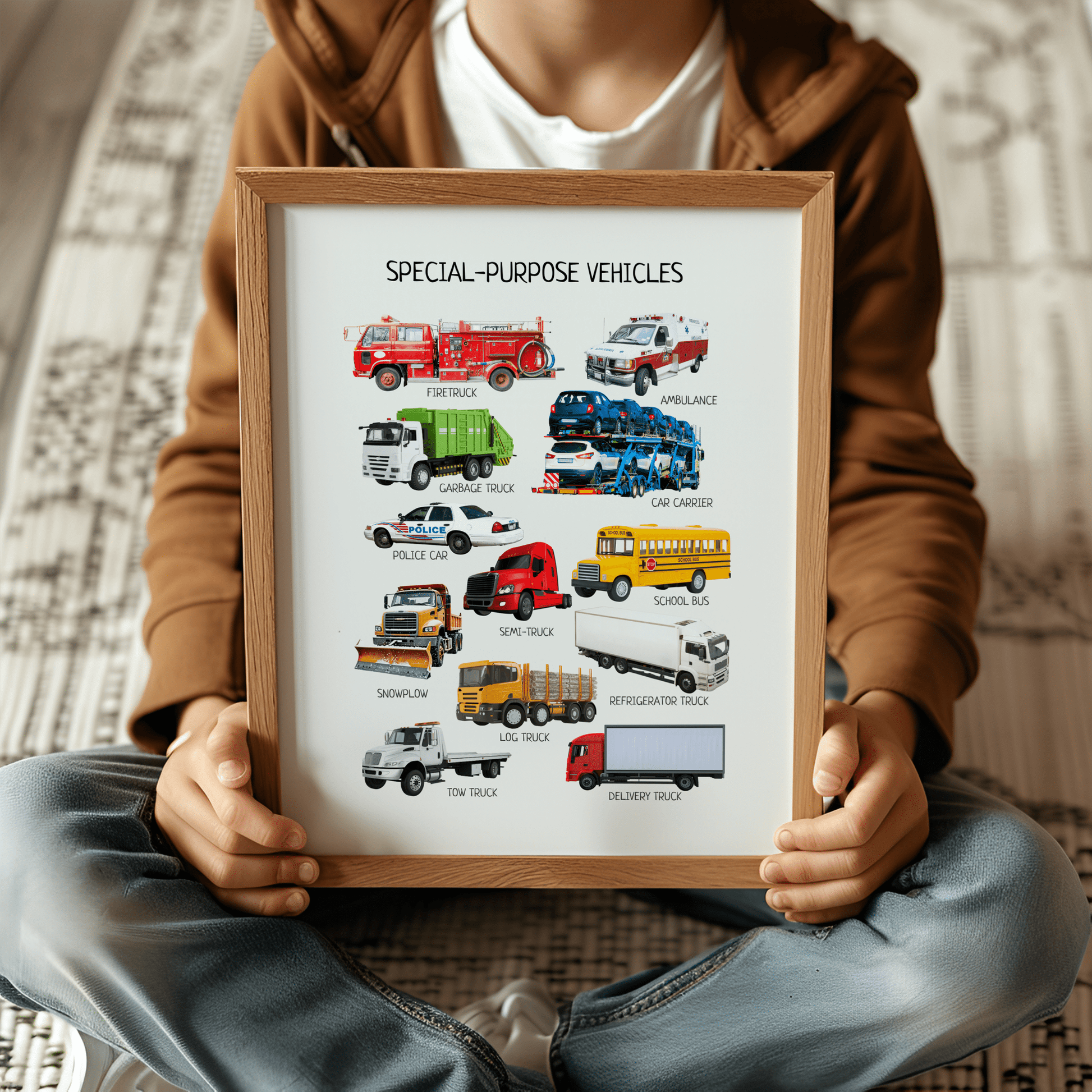 Special Transport Poster - Educational Vehicles Wall Art for Kids’ Room, Montessori Classroom & Nursery Decor | Digital Download - The Nurturing Nook