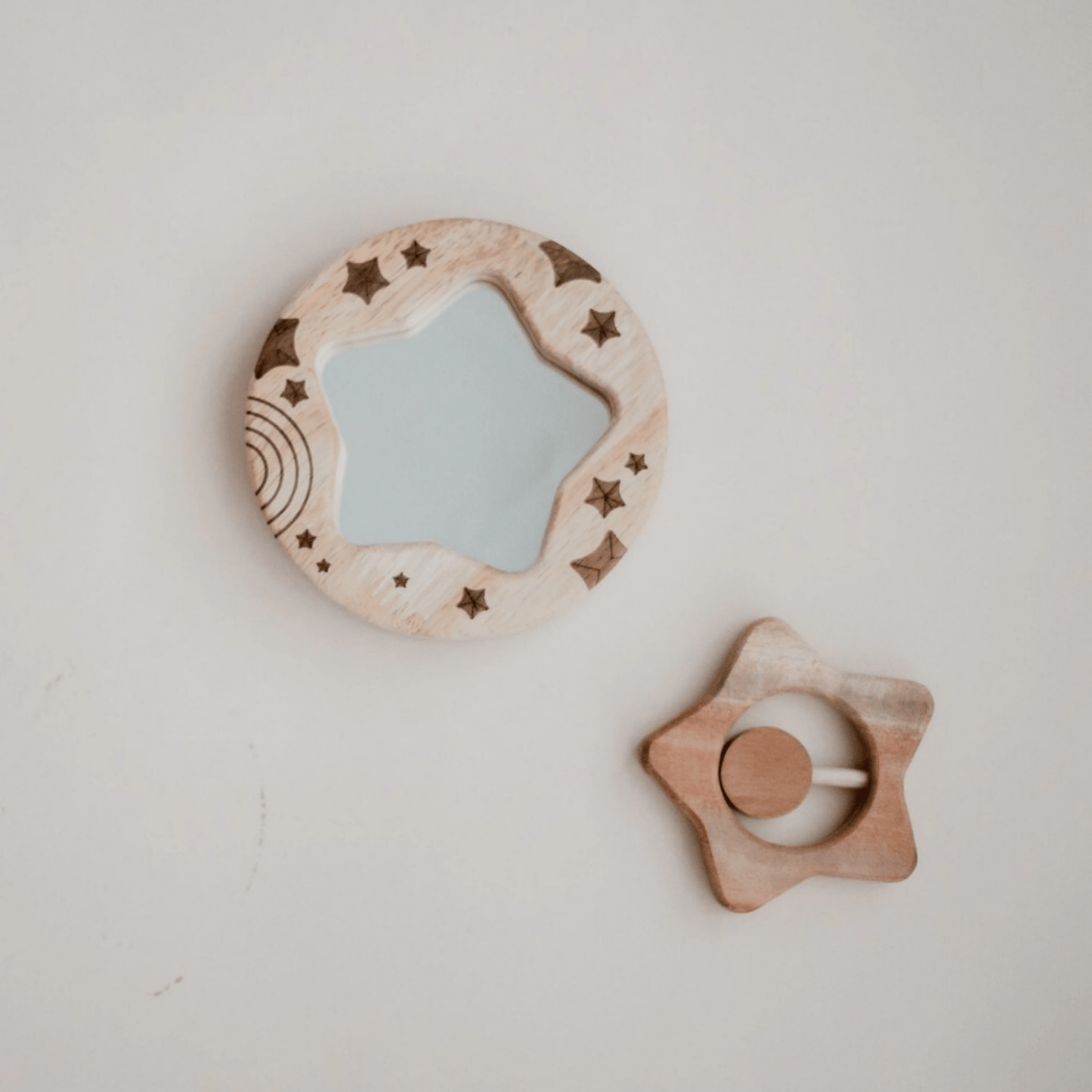 Star Rattle & Baby Mirror + Photo Frame Set - The Nurturing Nook