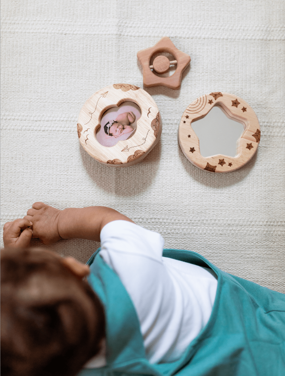 Star Rattle & Baby Mirror + Photo Frame Set - The Nurturing Nook