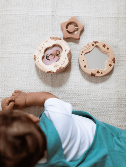 Star Rattle & Baby Mirror + Photo Frame Set - The Nurturing Nook