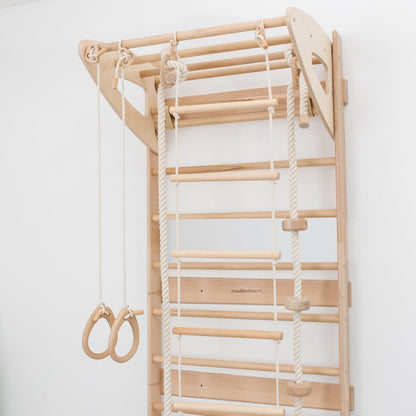 Swedish wall – with optional climbing and gym accessories - The Nurturing Nook
