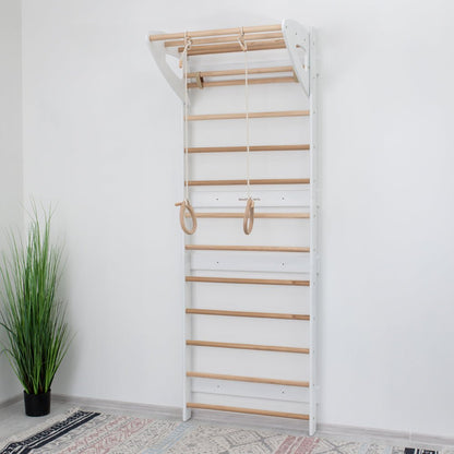 Swedish wall – with optional climbing and gym accessories - The Nurturing Nook