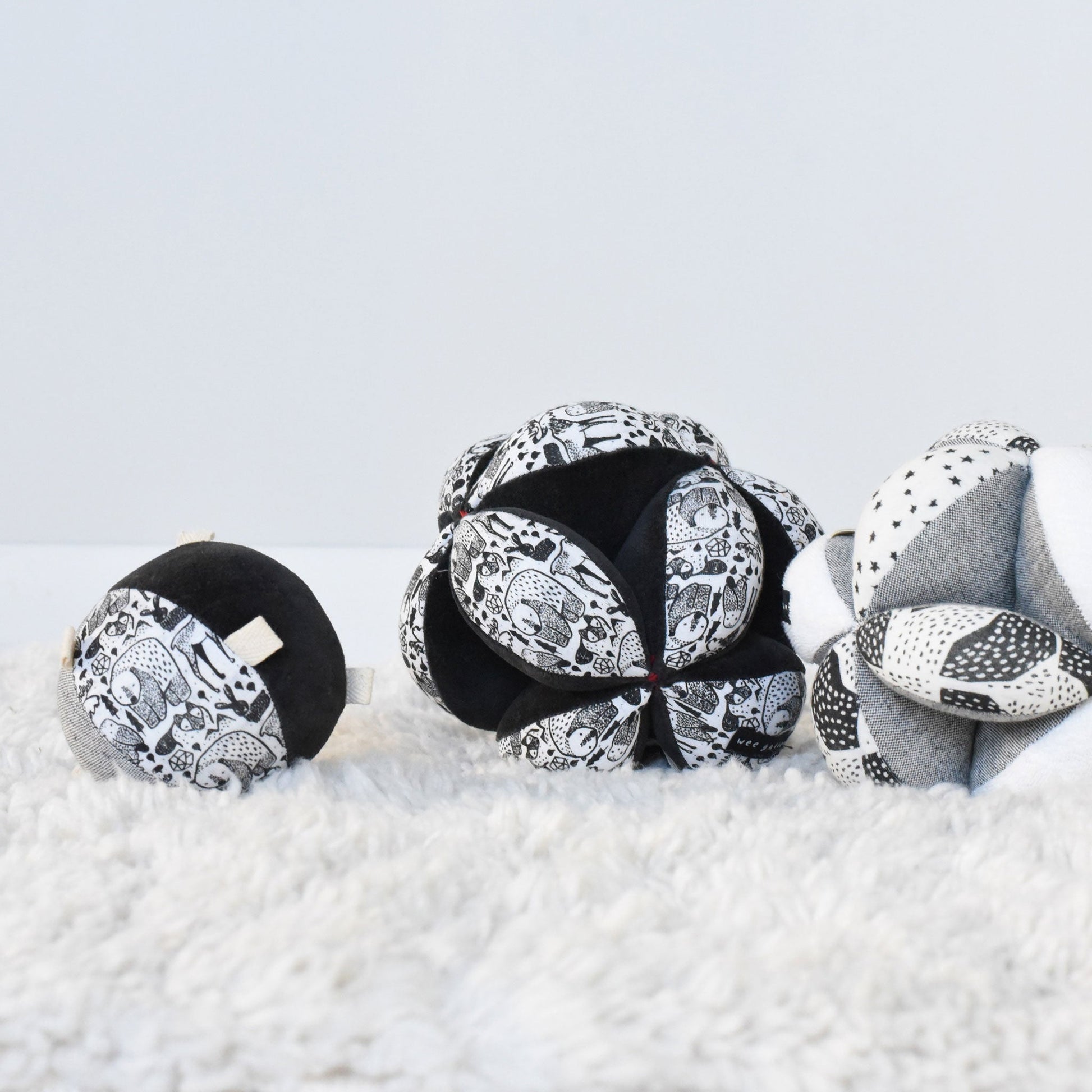 Taggy ball – nordic animals sensory rattle for babies - The Nurturing Nook