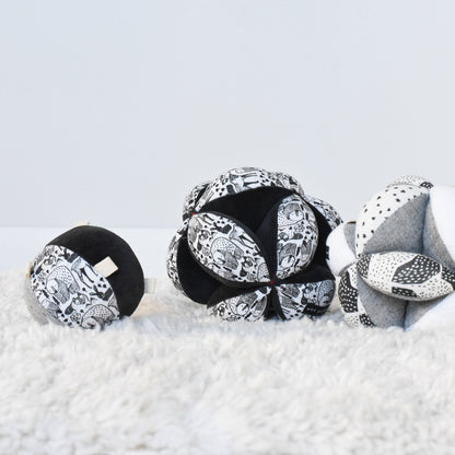 Taggy ball – nordic animals sensory rattle for babies - The Nurturing Nook