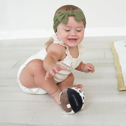 Taggy Ball with Rattle - Acorn - The Nurturing Nook