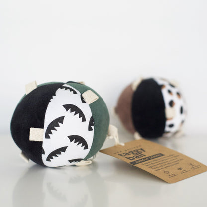 Taggy Ball with Rattle - Jungle Leaves - The Nurturing Nook