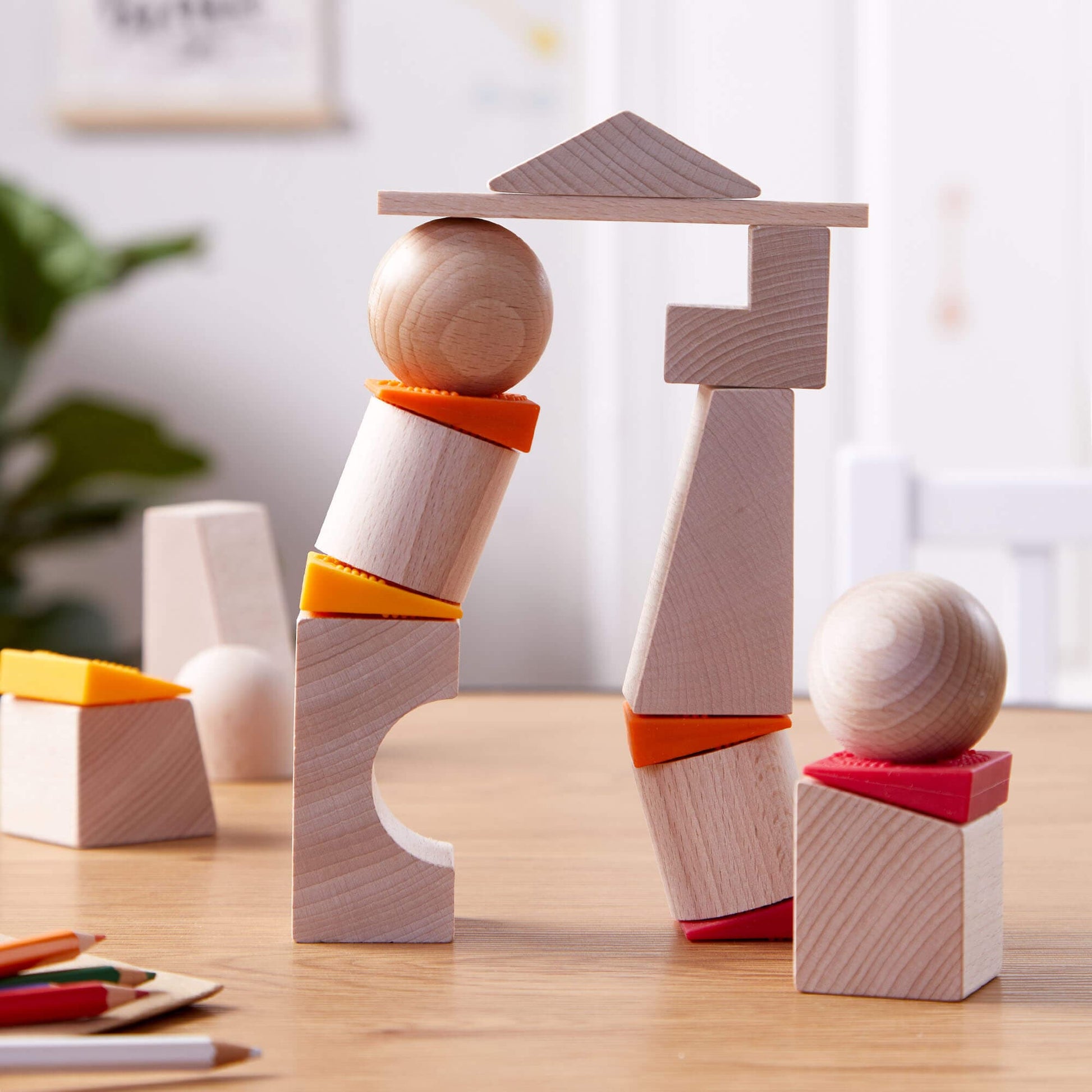 Teetering Towers Wooden Blocks - The Nurturing Nook