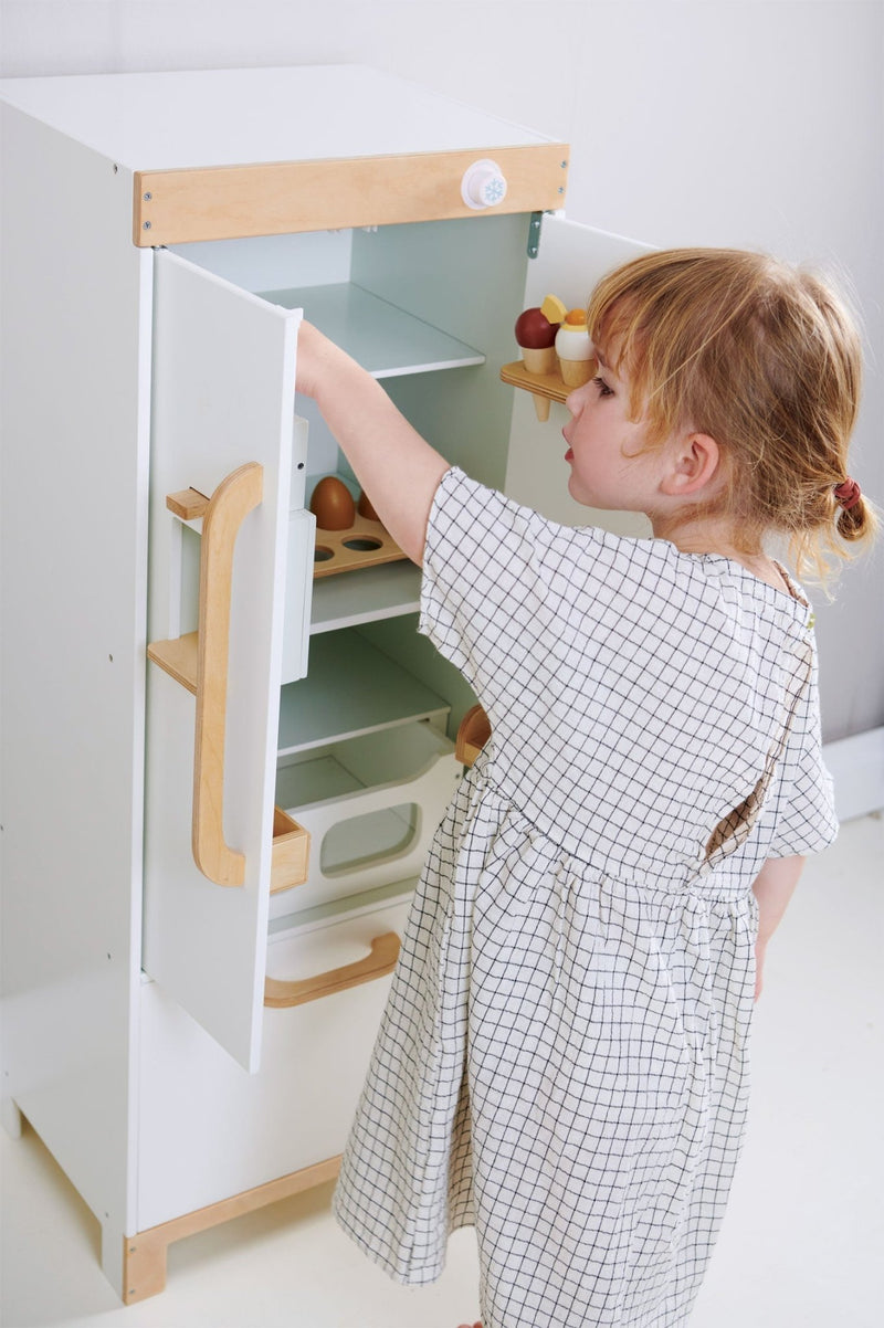 Tender Leaf white wooden refrigerator - kitchen playset