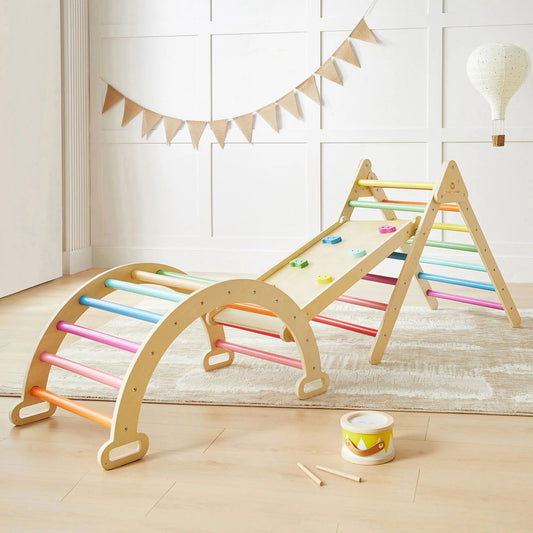 Tiny Land® 7 - in - 1 Rainbow Climbing Set - The Nurturing Nook