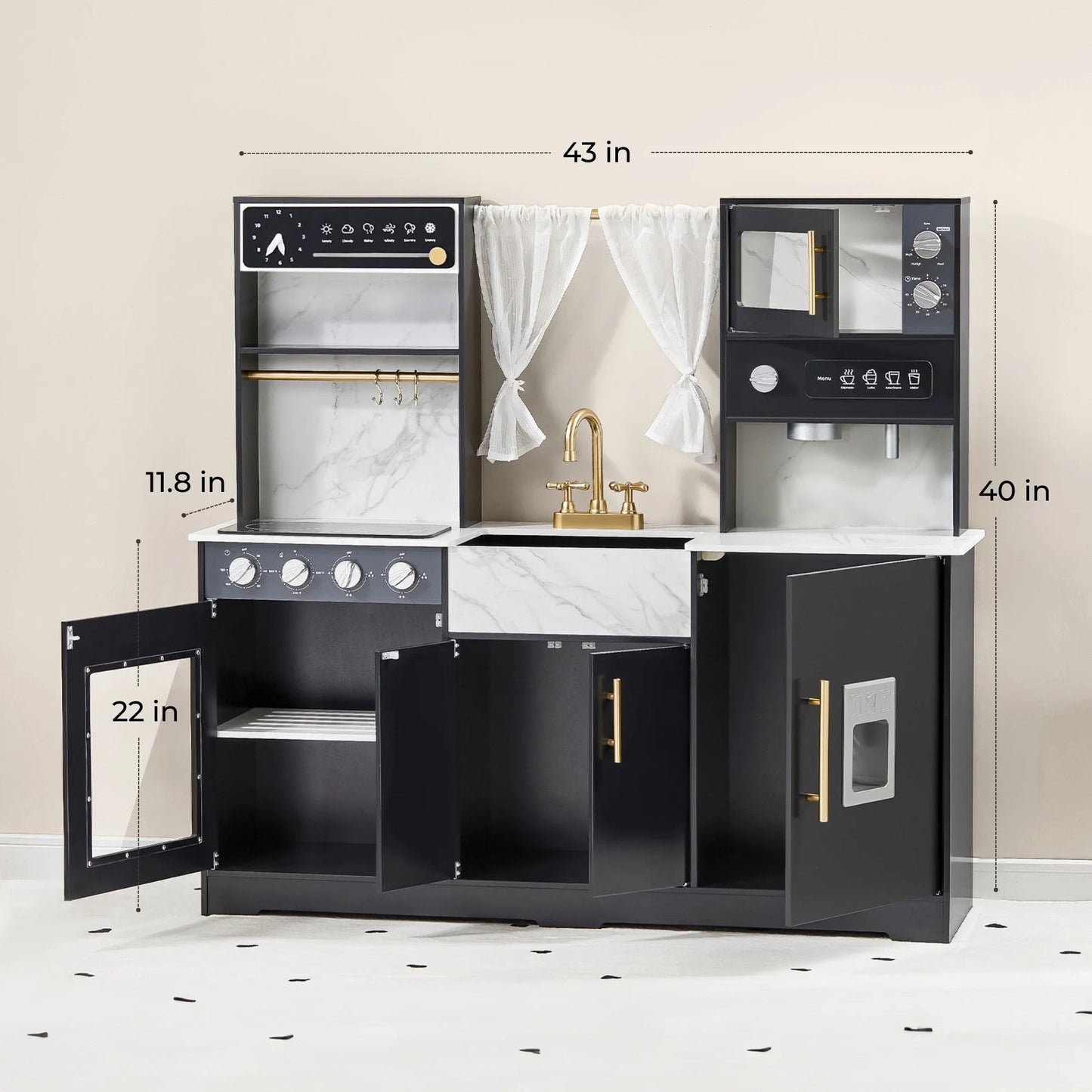 Tiny Land® Iconic Kitchen - Black - The Nurturing Nook