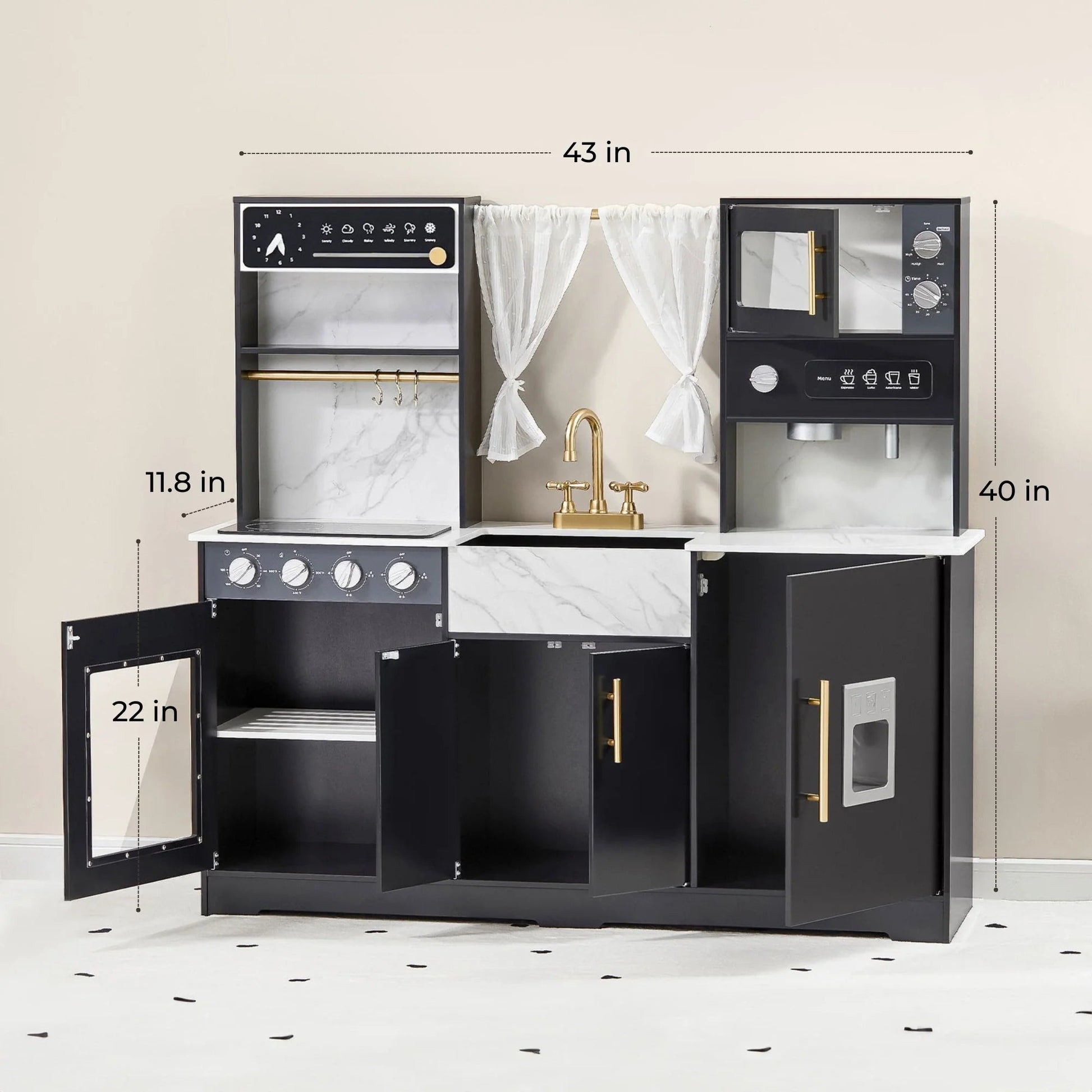 Tiny Land® Iconic Kitchen - Black - The Nurturing Nook