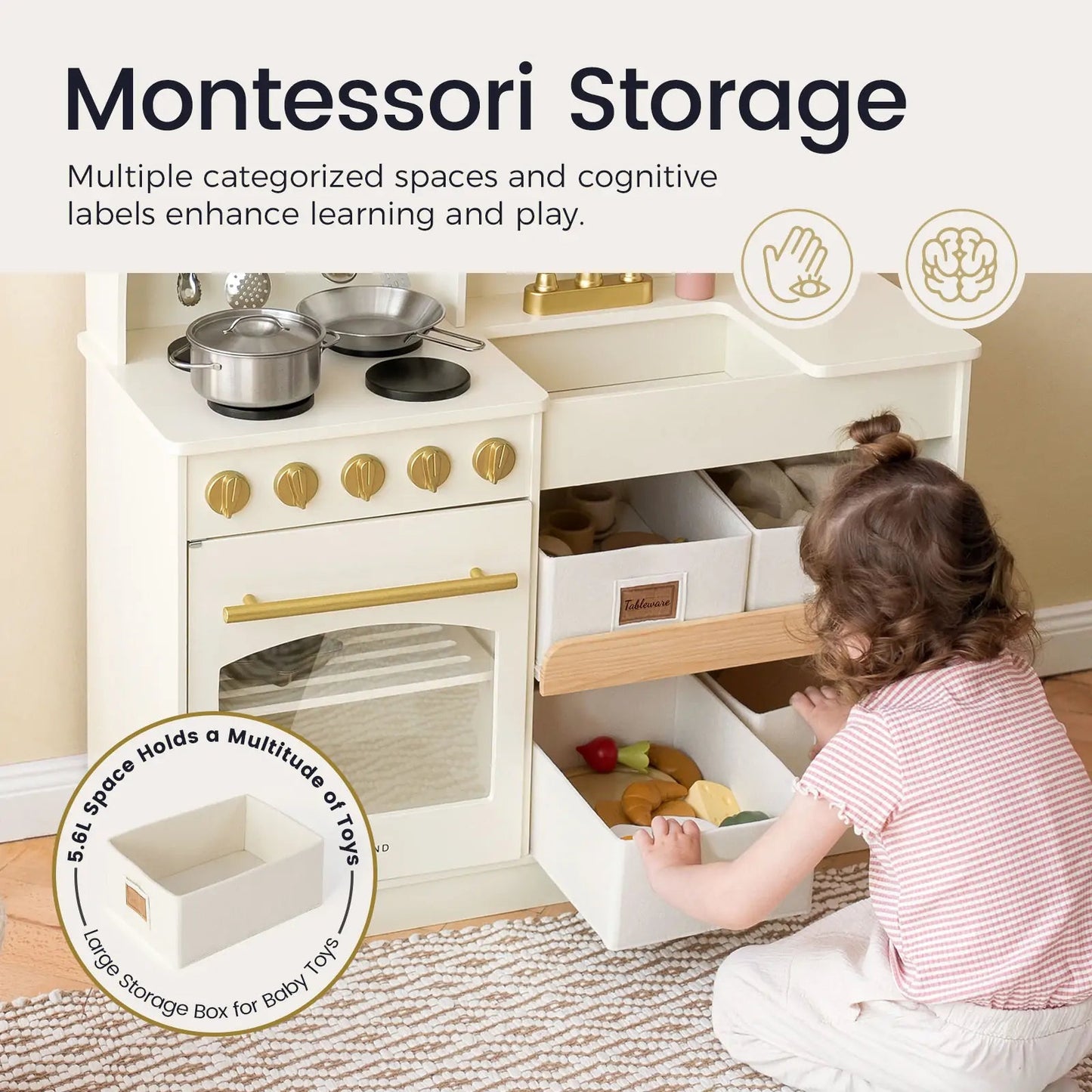 Tiny Land® Serenity Play Kitchen - Cream - The Nurturing Nook