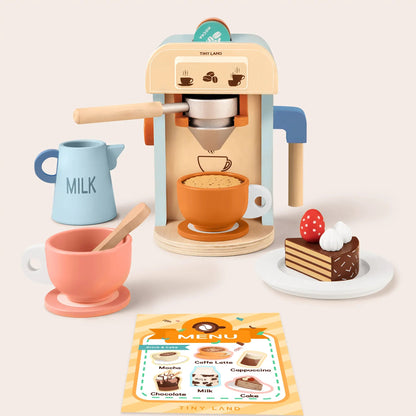 Tiny Land® Wooden Kids Play Coffee Maker Set - The Nurturing Nook