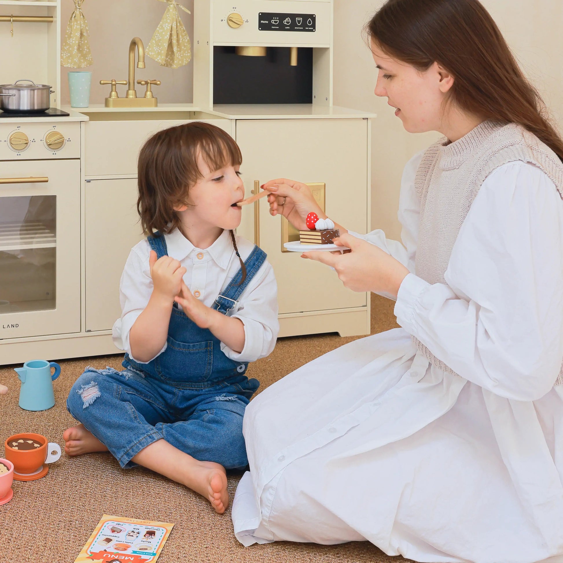 Tiny Land® Wooden Kids Play Coffee Maker Set - The Nurturing Nook