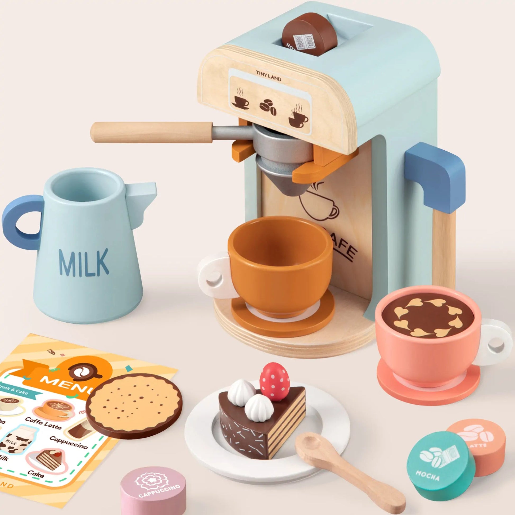 Tiny Land® Wooden Kids Play Coffee Maker Set - The Nurturing Nook
