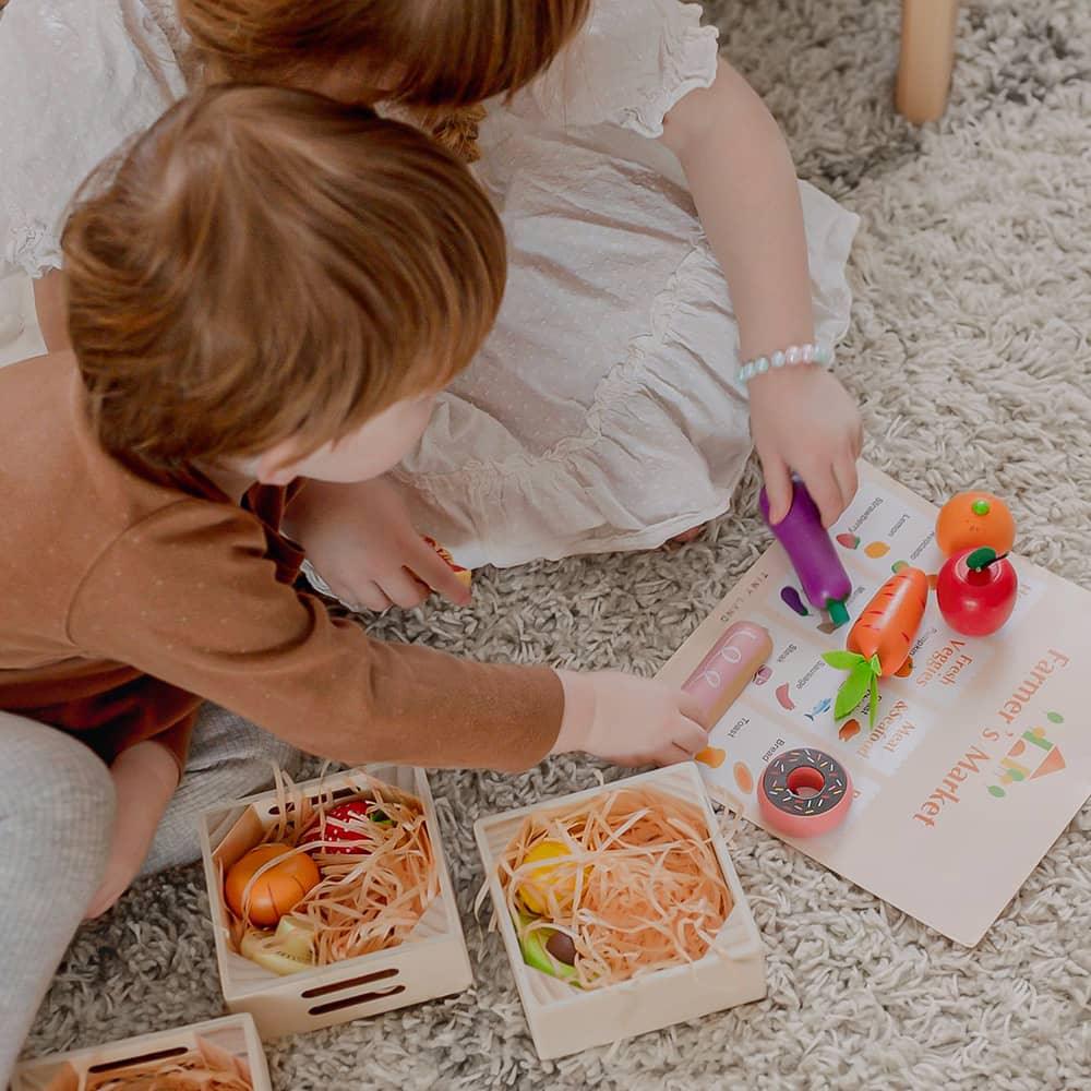 Tiny Land® Wooden Play Food For Kitchen with NO rack - The Nurturing Nook