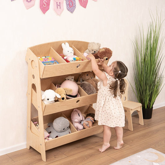 Toy storage organizer – with 8 containers - The Nurturing Nook