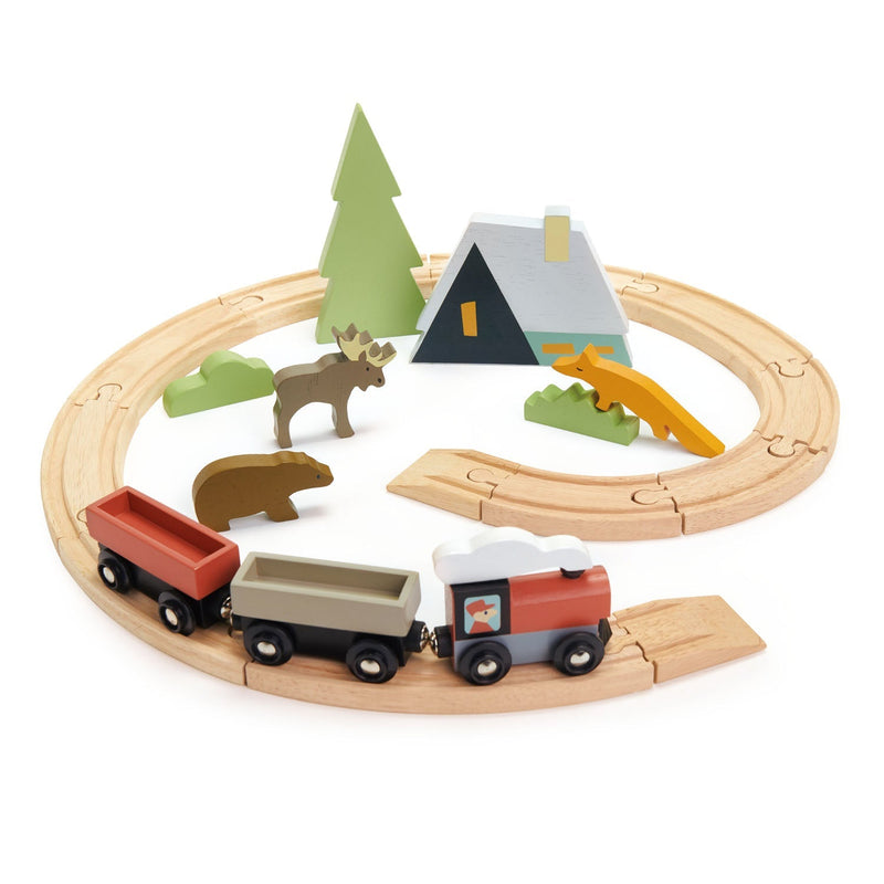Tender Leaf pretend play treetops wooden train toy set