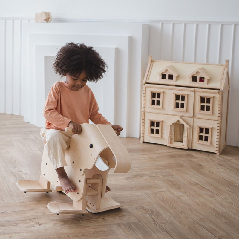 PlanToys wooden walking elephant ride-on toy