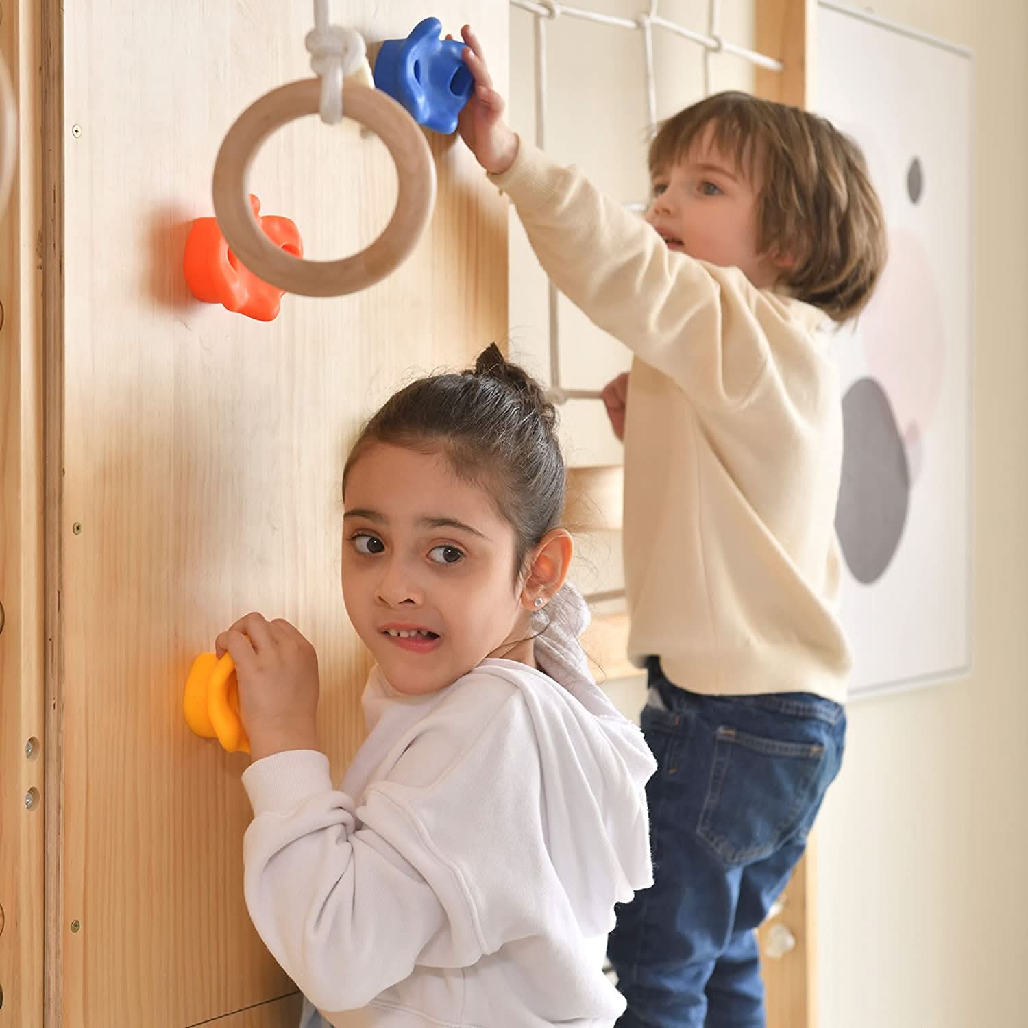 Walnut - 9 - in - 1 Swedish ladder wall gym and climber - The Nurturing Nook