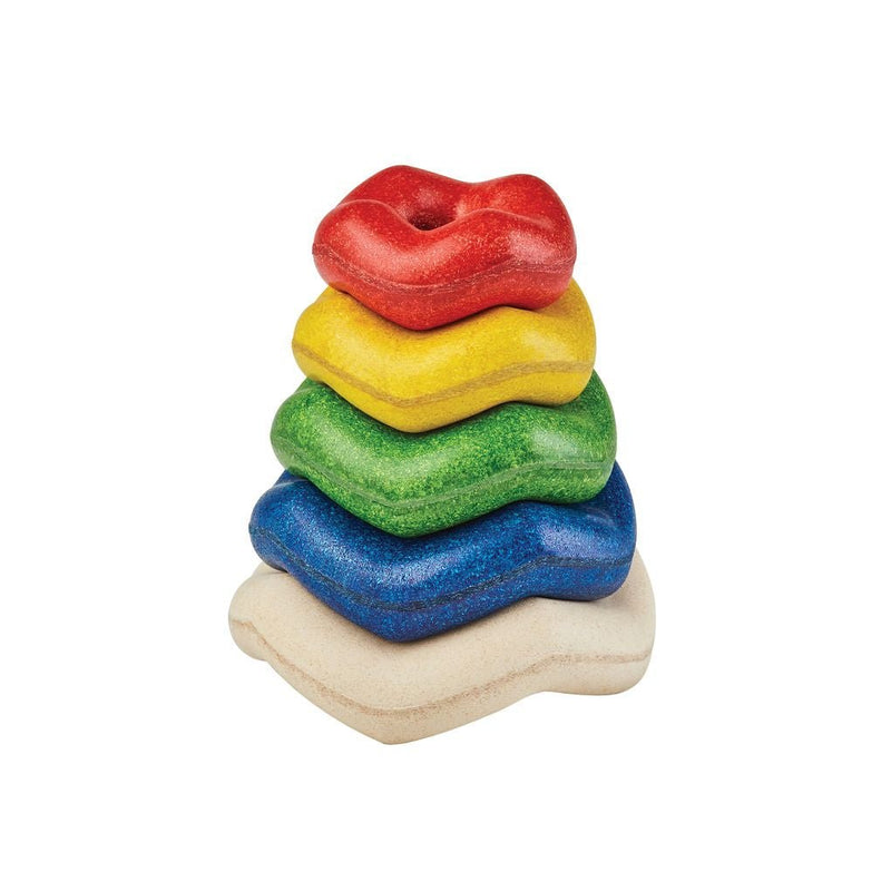 PlanToys wooden wave stacker toy for open-ended play