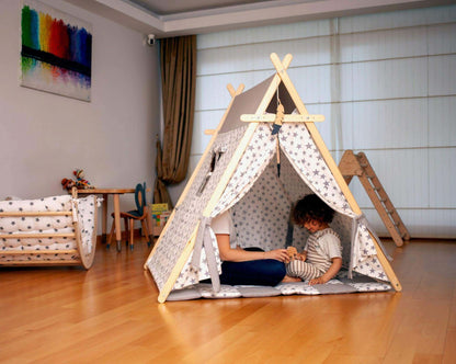 Play Tent and Play Mat / White Stars