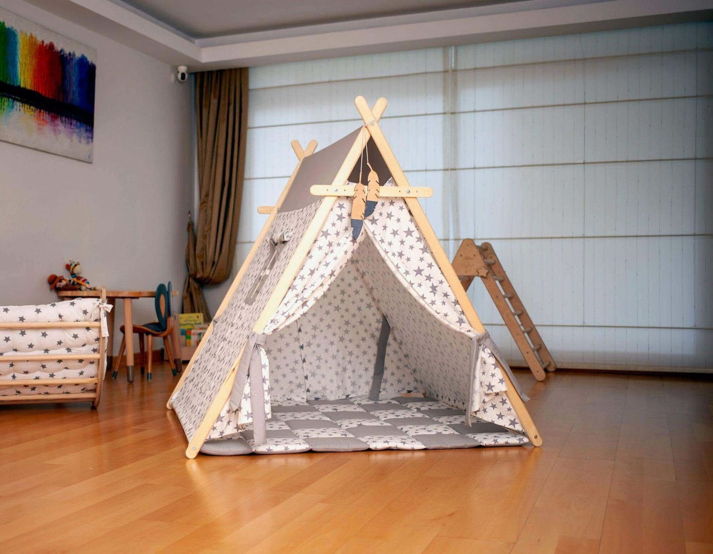 Play Tent and Play Mat / White Stars