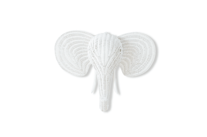 Rattan Elephant Wall Decor – Safari Nursery Wall Art | Boho Kids Room Animal Head | Handmade Natural Rattan Décor