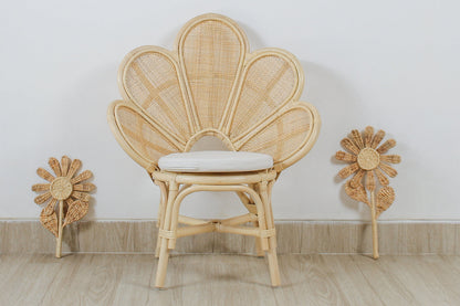 The Blooming Rattan Flower Stem – Handcrafted Boho Wall & Room Decor