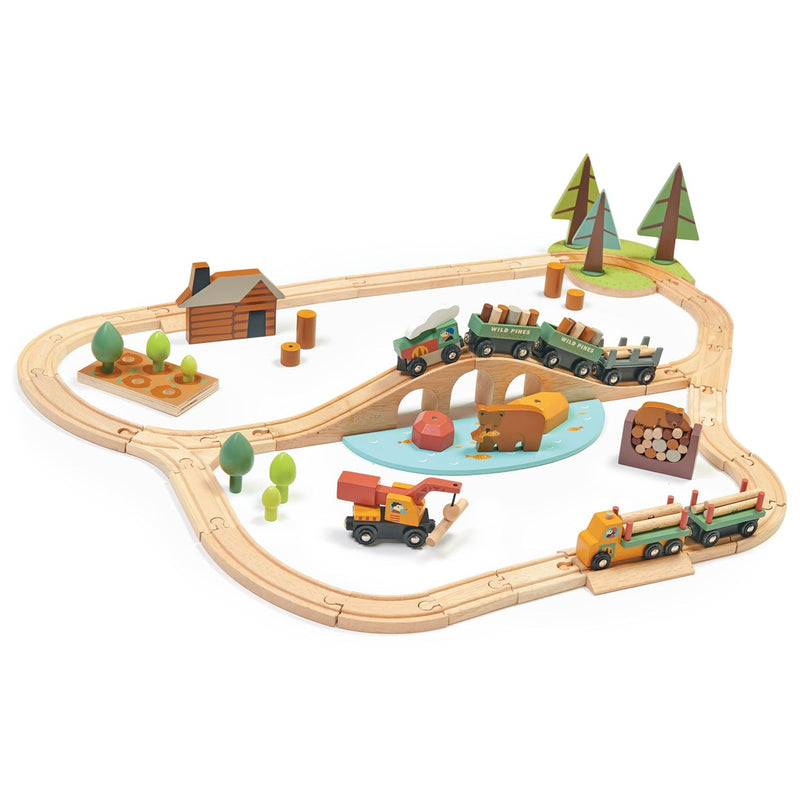Tender Leaf wooden wild pines train set for imaginative play