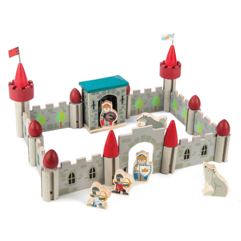 Tender Leaf wooden wolf castle for pretend play with knights