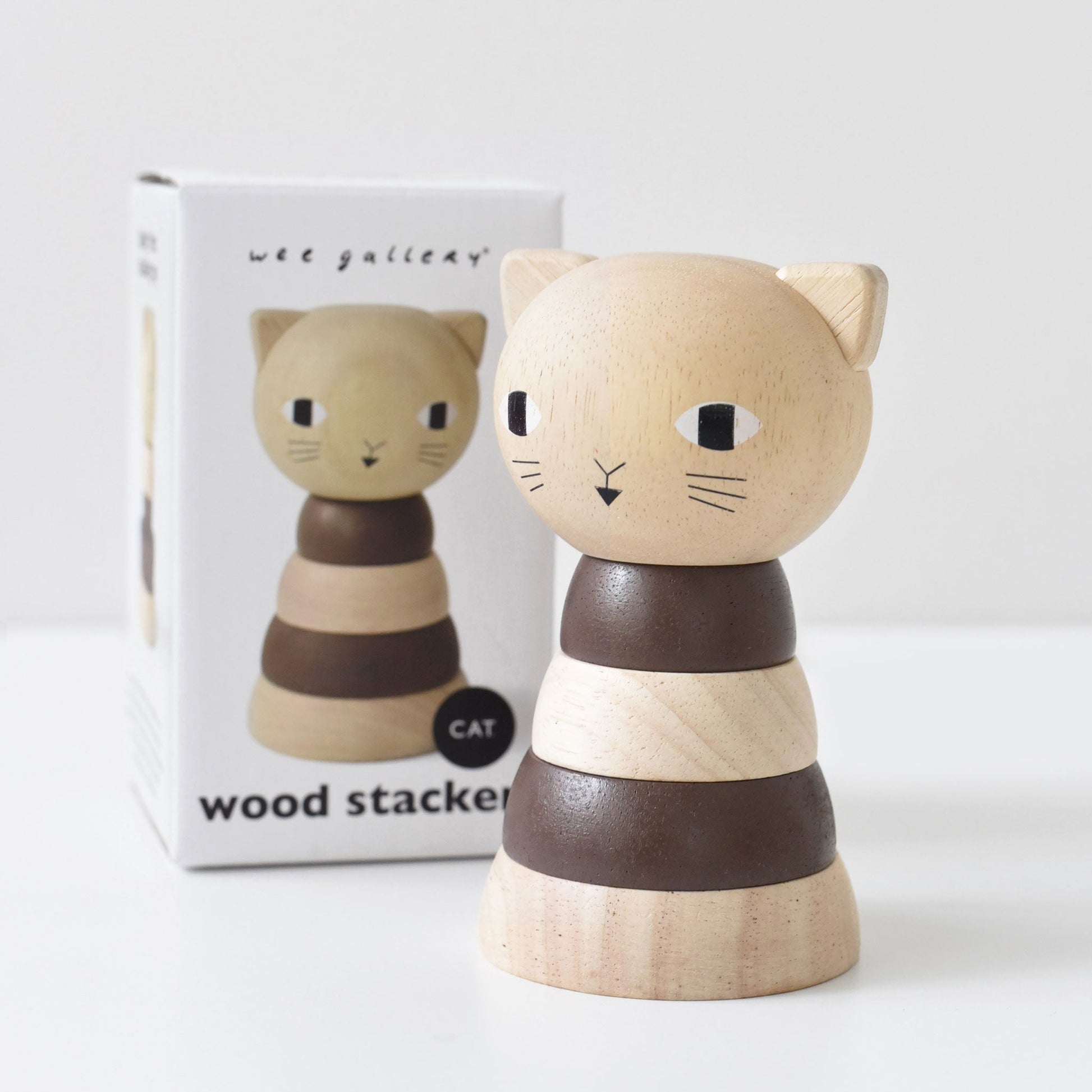 Wood Stacker - Cat - The Nurturing Nook
