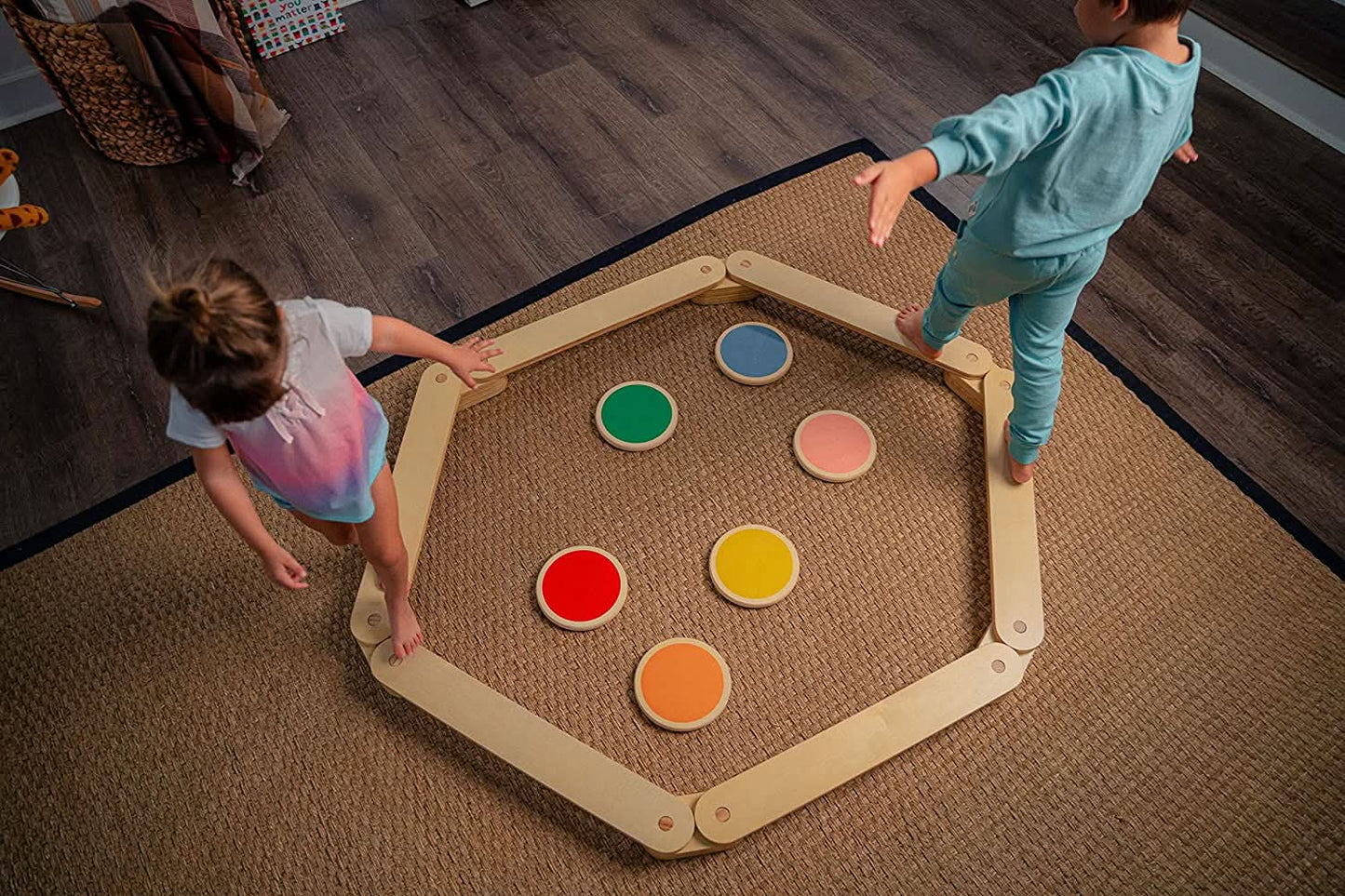Wooden balance beam stepping stones set - The Nurturing Nook