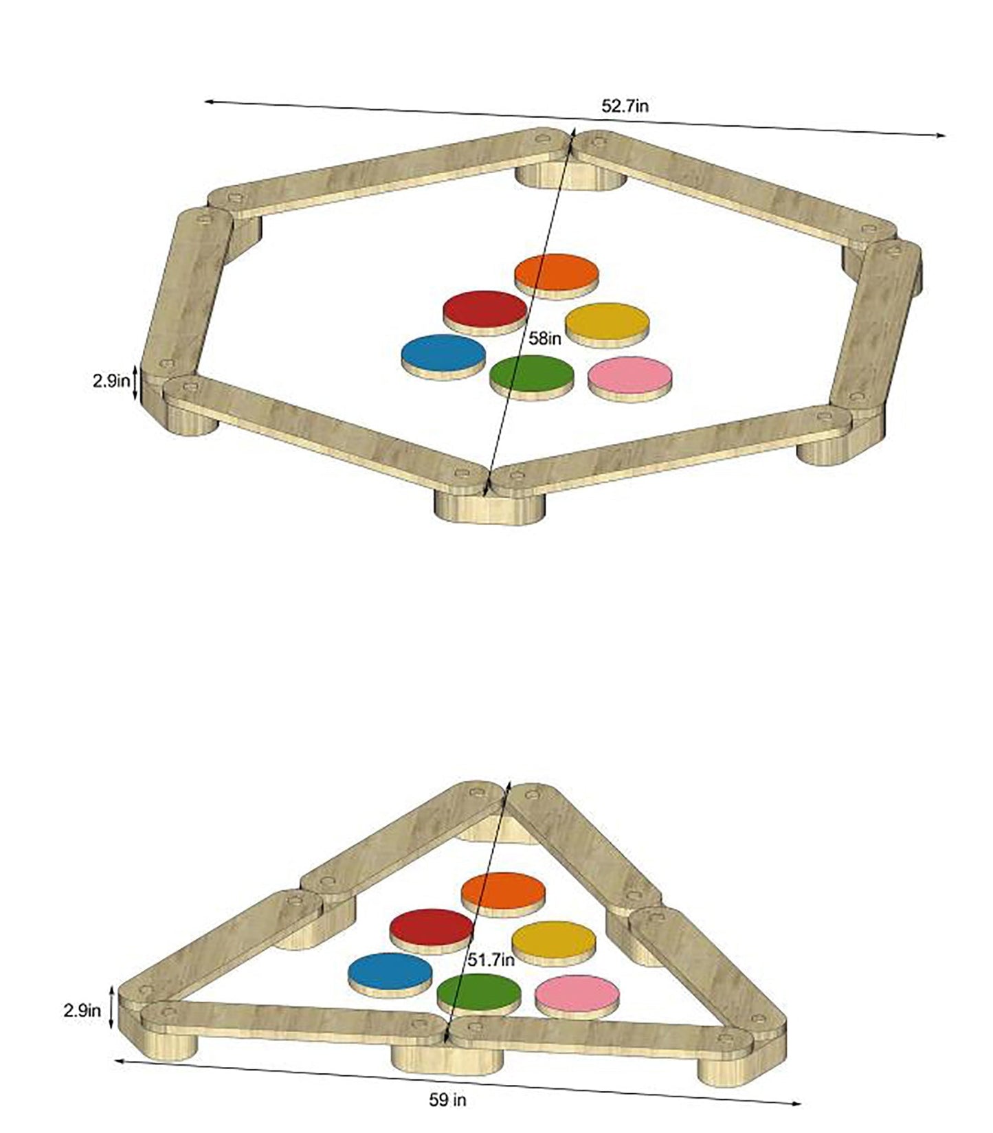 Wooden balance beam stepping stones set - The Nurturing Nook