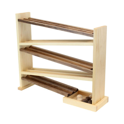 Wooden ball roller racetrack – safe marble - free version, Amish - made - The Nurturing Nook