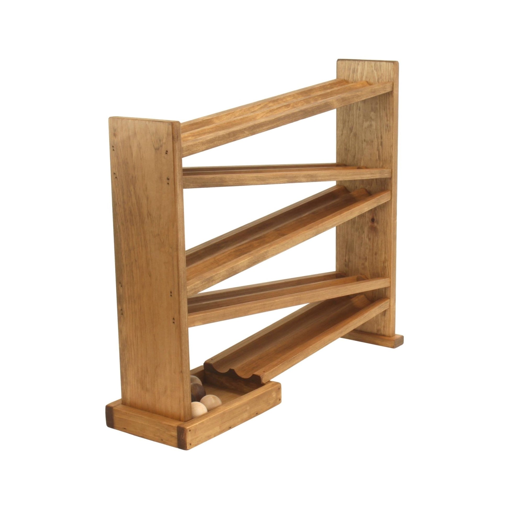 Wooden ball roller racetrack – safe marble - free version, Amish - made - The Nurturing Nook